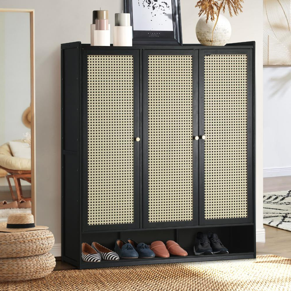 Bamboo Centrum Modern 30-70 Pair Shoe Cabinet  | Rattan Style Bamboo Shoe Storage Organiser