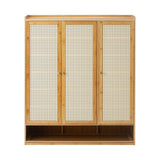 Bamboo Centrum Modern 30-70 Pair Shoe Cabinet  | Rattan Style Bamboo Shoe Storage Organiser