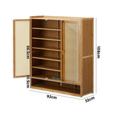 Bamboo Centrum Modern 30-70 Pair Shoe Cabinet  | Rattan Style Bamboo Shoe Storage Organiser