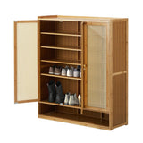 Bamboo Centrum Modern 30-70 Pair Shoe Cabinet  | Rattan Style Bamboo Shoe Storage Organiser