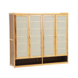 Bamboo Centrum Modern 30-70 Pair Shoe Cabinet  | Rattan Style Bamboo Shoe Storage Organiser