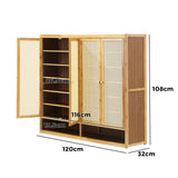 Bamboo Centrum Modern 30-70 Pair Shoe Cabinet  | Rattan Style Bamboo Shoe Storage Organiser