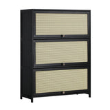 Bamboo Centrum Modern 30-70 Pair Shoe Cabinet  | Rattan Style Bamboo Shoe Storage Organiser