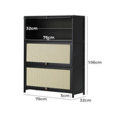 Bamboo Centrum Modern 30-70 Pair Shoe Cabinet  | Rattan Style Bamboo Shoe Storage Organiser