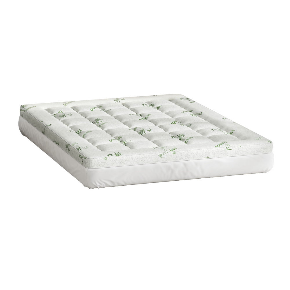 Luxore 3D Wave Quilted Bamboo Mattress Topper | Deluxe 7.5cm Deep Eco Breathable Bamboo Topper | 5 Sizes