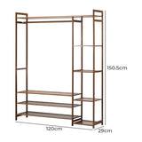 Astano Modern Bamboo Wooden Multi Storage Wardrobe Unit | Clothes Rack Bamboo Display and Storage Cabinet Unit | 2 Sizes