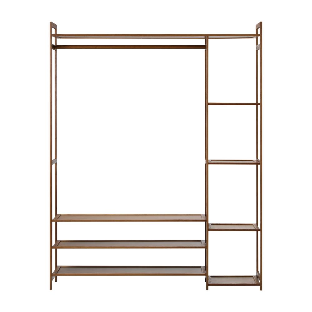 Astano Modern Bamboo Wooden Multi Storage Wardrobe Unit | Clothes Rack Bamboo Display and Storage Cabinet Unit | 2 Sizes