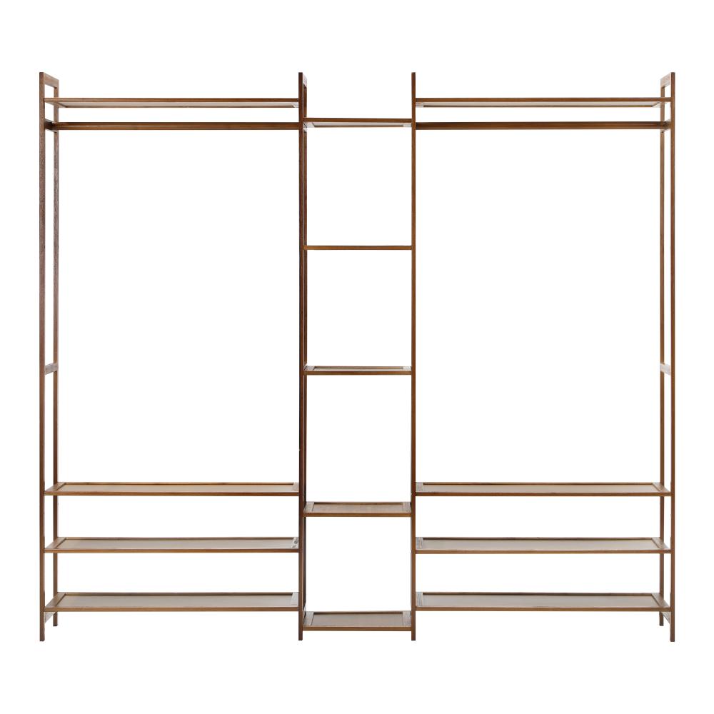 Astano Modern Bamboo Wooden Multi Storage Wardrobe Unit | Clothes Rack Bamboo Display and Storage Cabinet Unit | 2 Sizes