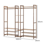 Astano Modern Bamboo Wooden Multi Storage Wardrobe Unit | Clothes Rack Bamboo Display and Storage Cabinet Unit | 2 Sizes