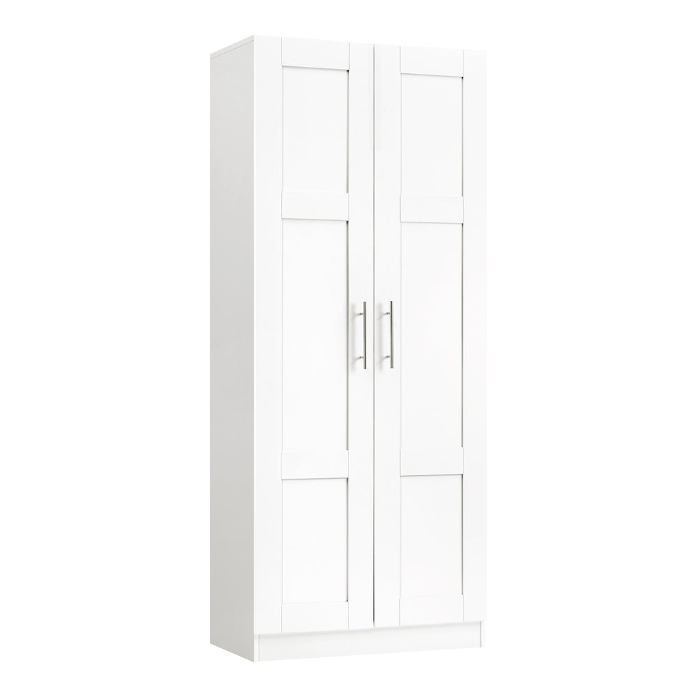 Sofia 2 Door White Modern Storage Wardrobe | Large Shelving Storage Cupboard Unit