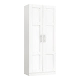 Sofia 2 Door White Modern Storage Wardrobe | Large Shelving Storage Cupboard Unit