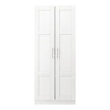 Sofia 2 Door White Modern Storage Wardrobe | Large Shelving Storage Cupboard Unit