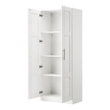 Sofia 2 Door White Modern Storage Wardrobe | Large Shelving Storage Cupboard Unit