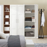 Sofia 2 Door White Modern Storage Wardrobe | Large Shelving Storage Cupboard Unit