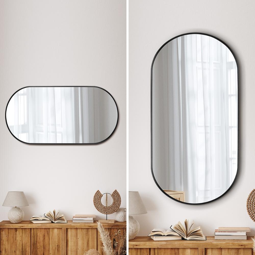 Alfamare Oval Wall Mounted Designer Mirror |Oval 84 x 50cm Feature Décor Mirror | 3 Frame Options