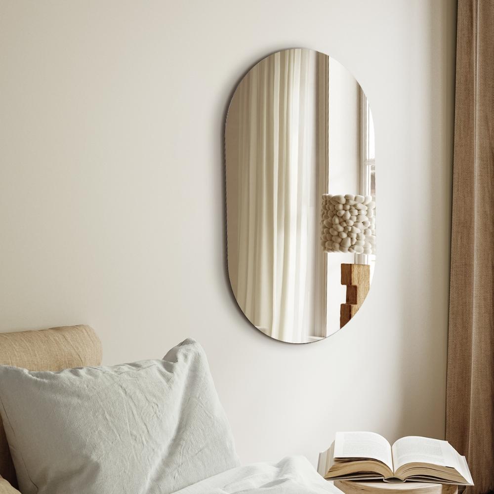 Alfamare Oval Wall Mounted Designer Mirror |Oval 84 x 50cm Feature Décor Mirror | 3 Frame Options