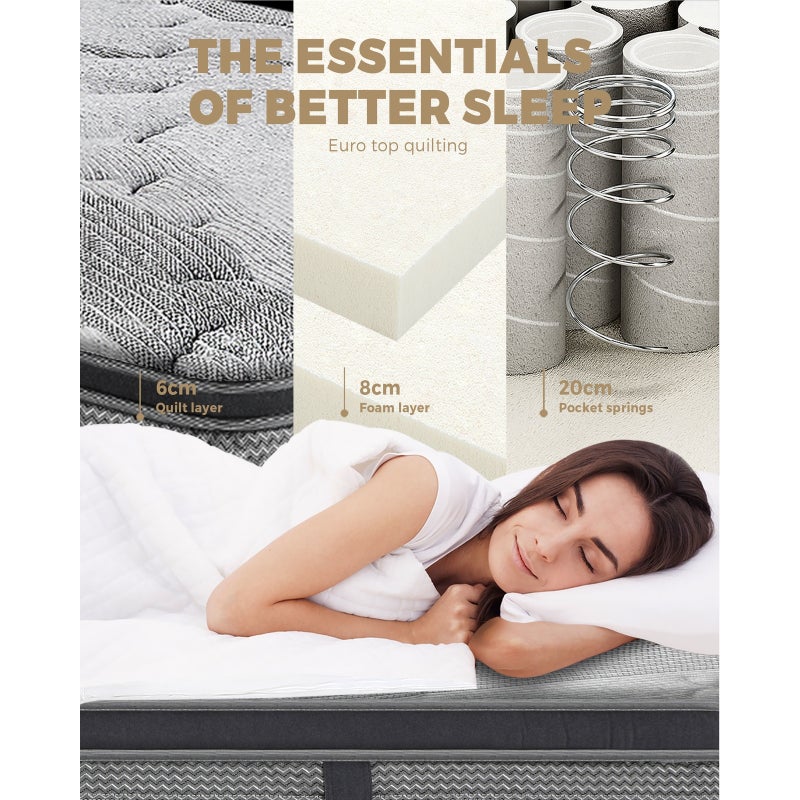 Marino Plush 100% Natural Latex 9 Zone Silver Ion 36cm Mattress | 360 Degree Ventilation Cooling Medium Firm