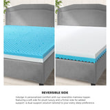 Reversible Coolmax 10cm Ultra Deep GEL Memory Foam Mattress Topper | Fitted Motion Control Cooling Memory Foam Gel Topper