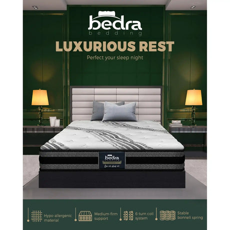 Luxury 7 Layer Bonnel Spring  Support Mattress |Reinforced Edge Ventilated - Medium Firm Mattress by Bedra