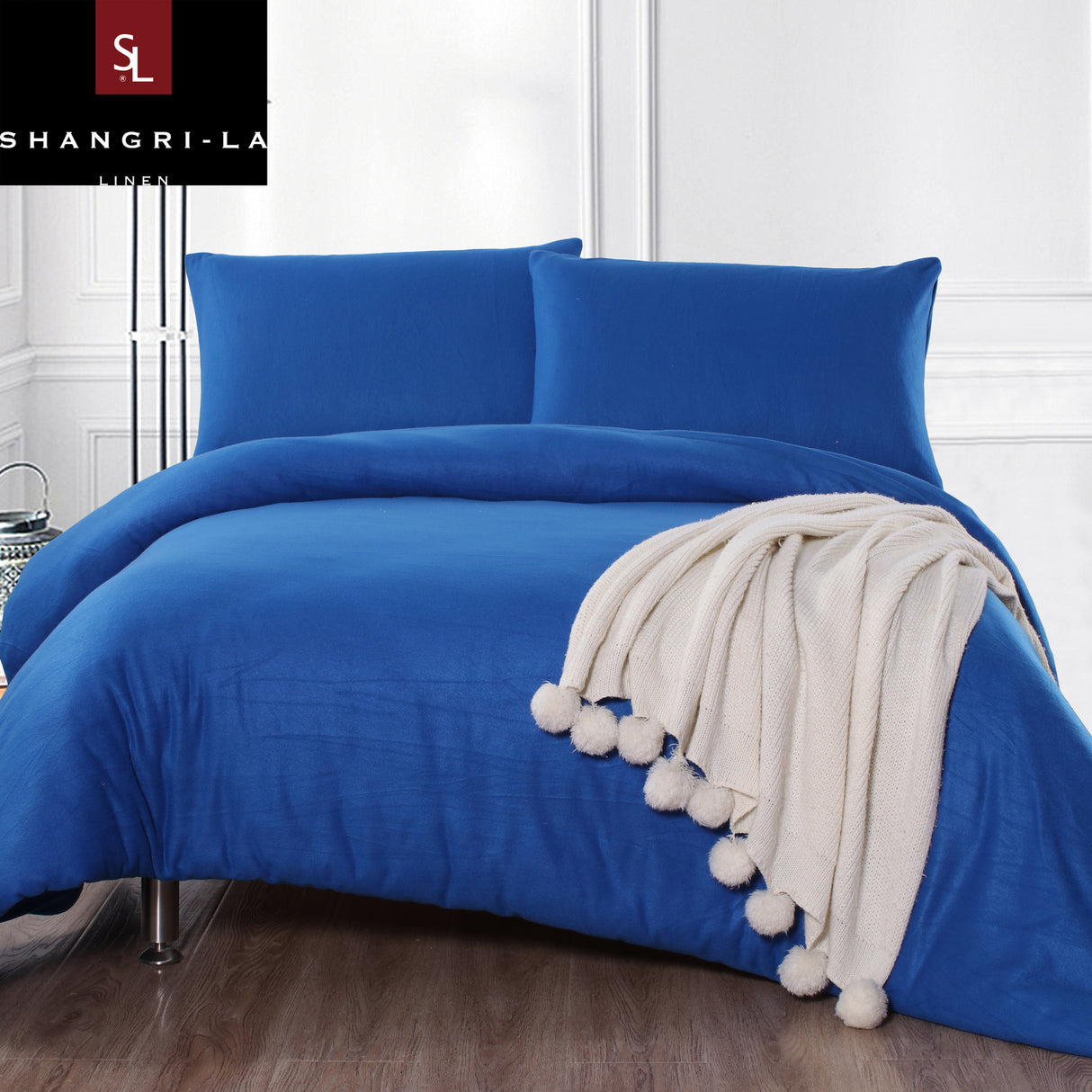 Shagri-La Cashmere Touch Polar Fleece Style Flannel Quilt Cover Set | Winter Warm Duvet Cover | Q K - 4 Colours