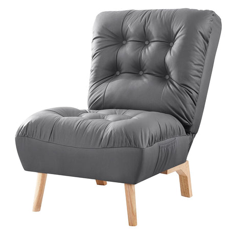 Upton Plush Premium Comfy Sofa Chair | Wood and Upholstered 5 Level Adjustable Recliner Spring Foam Accent Chair | 2 Colours