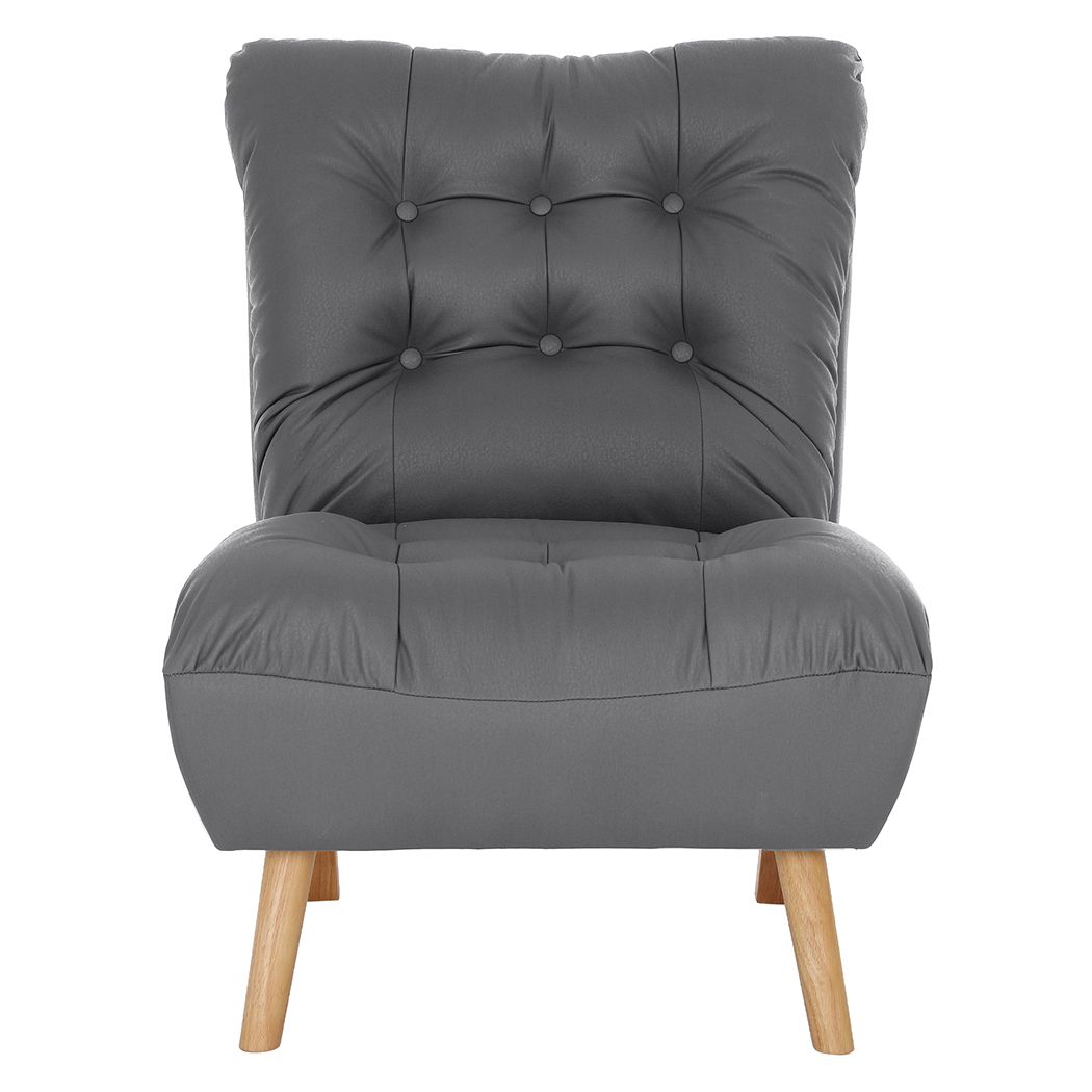 Upton Plush Premium Comfy Sofa Chair | Wood and Upholstered 5 Level Adjustable Recliner Spring Foam Accent Chair | 2 Colours