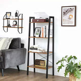 Nuvola 4 Tier Rustic Wood Display Shelf | Metal Wood 4 Level Storage Unit | 2 Options