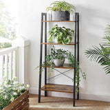 Nuvola 4 Tier Rustic Wood Display Shelf | Metal Wood 4 Level Storage Unit | 2 Options