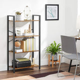 Nuvola 4 Tier Rustic Wood Display Shelf | Metal Wood 4 Level Storage Unit | 2 Options