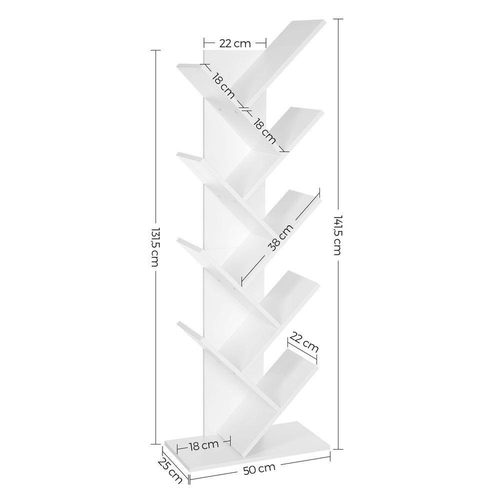 Nuvola X Tree Branch Modern 8 Tier Bookshelf | Multi Storage Display Unit | 2 Colours