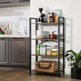 Nuvola 4 Tier Rustic Wood Display Shelf | Metal Wood 4 Level Storage Unit | 2 Options