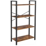 Nuvola 4 Tier Rustic Wood Display Shelf | Metal Wood 4 Level Storage Unit | 2 Options