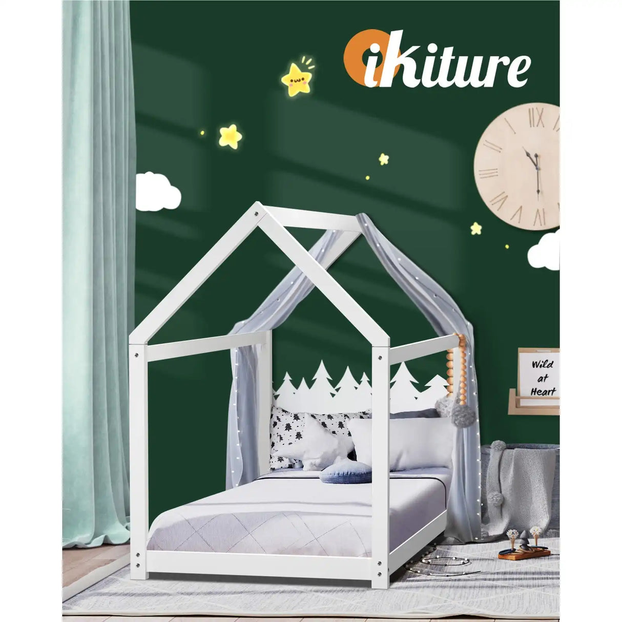 Funzee Wooden Kids House or Teepee Bed in Single Size | Novelty Kids Beds | Wooden Childrens Beds