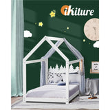 Funzee Wooden Kids House or Teepee Bed in Single Size | Novelty Kids Beds | Wooden Childrens Beds