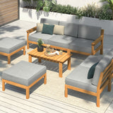 Playa Bonita Wooden Outdoor Lounge Set | Flexi Layout Modern Outdoor Patio Furniture Set | 4-7 Seater Options