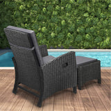 Amalfi Lux Rattan Wicker Outdoor Lounger Set | High Quality Weather Resistant Garden Patio Furniture Set | Adjustable Cushioned Lounger Sets | 2 Finishes