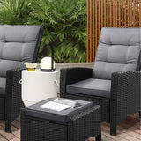 Amalfi Lux Rattan Wicker Outdoor Lounger Set | High Quality Weather Resistant Garden Patio Furniture Set | Adjustable Cushioned Lounger Sets | 2 Finishes