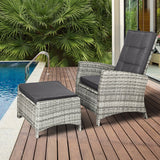 Amalfi Lux Rattan Wicker Outdoor Lounger Set | High Quality Weather Resistant Garden Patio Furniture Set | Adjustable Cushioned Lounger Sets | 2 Finishes