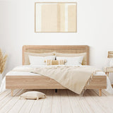 Abruzzi Genuine Rattan Wooden Bed | Modern Elegant Wooden Bed Frame Rattan Headboard | 5 Sizes