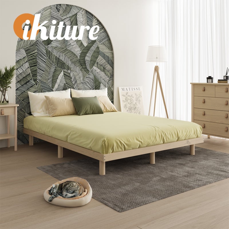 Scandi Rearo Premium Timber Platform Bed | High Quality Wooden Slimline Floating Bed Base | 5 Sizes