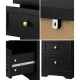 Antigua Slimline Bedside Table with Two Drawers | Hampton Style Bedside Table and Storage Drawers | 2 Colours