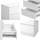 Santori Blanco Modern Chest Of Drawers Storage Cabinet | Elegant White Wooden Tallboys in 3 or 6 Drawer Option