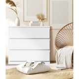 Santori Blanco Modern Chest Of Drawers Storage Cabinet | Elegant White Wooden Tallboys in 3 or 6 Drawer Option