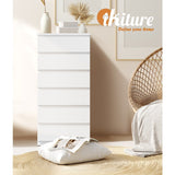 Santori Blanco Modern Chest Of Drawers Storage Cabinet | Elegant White Wooden Tallboys in 3 or 6 Drawer Option