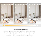 Starque LED Bright Hollywood Standing Mirror |3 Touch LED Touch Mirror with 10x Mini Magnifer