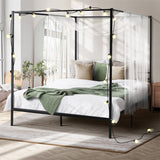 Casablanca Mare Premium Canopy Style Metal Bed Frame | High Quality Sturdy Canopy Bed in Black