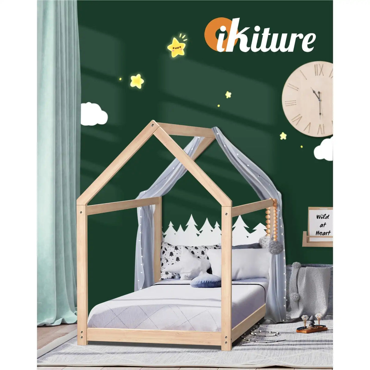 Funzee Wooden Kids House or Teepee Bed in Single Size | Novelty Kids Beds | Wooden Childrens Beds