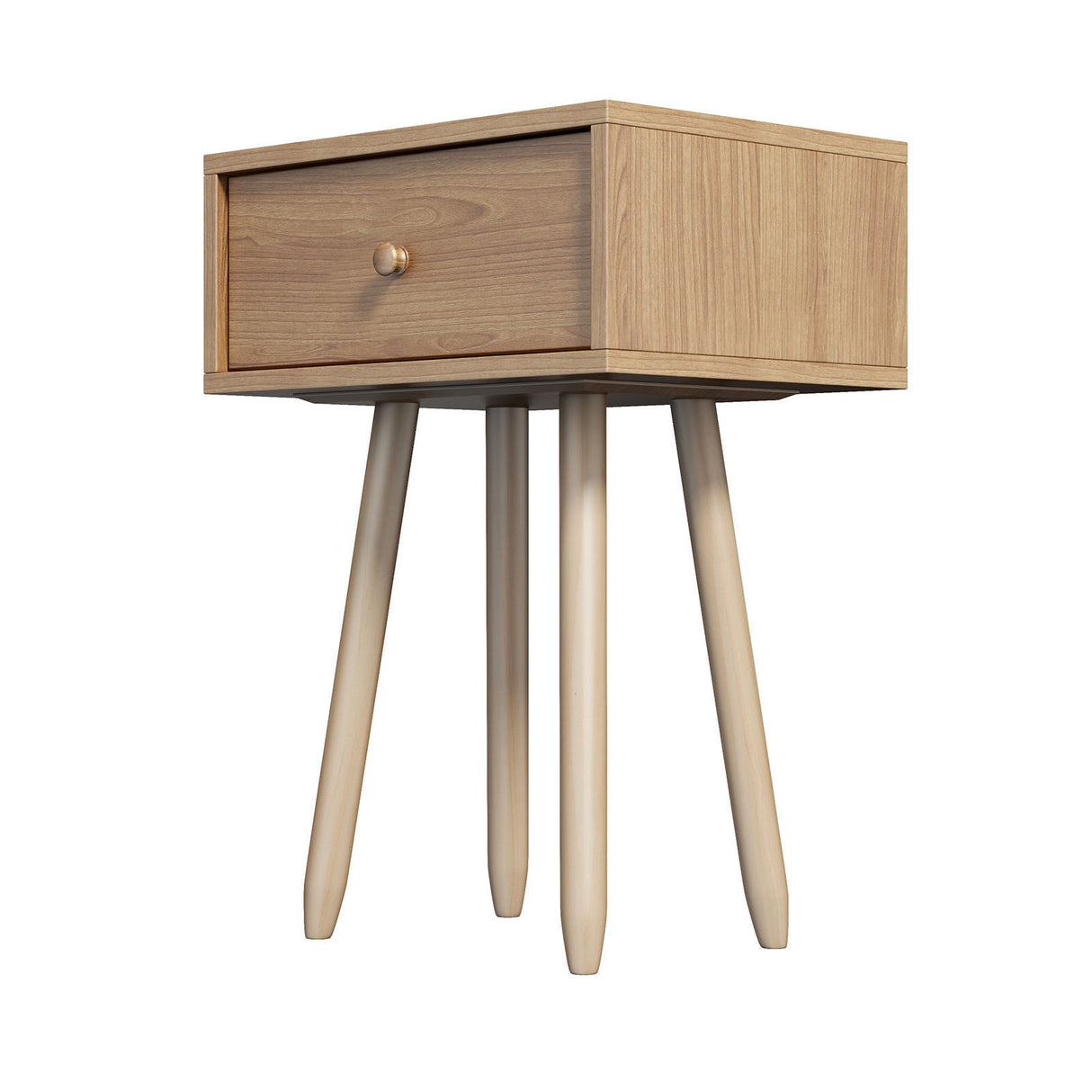 Essenza Milos Storage Bedside Table | Modern Wooden One Drawer Nightstand Unit