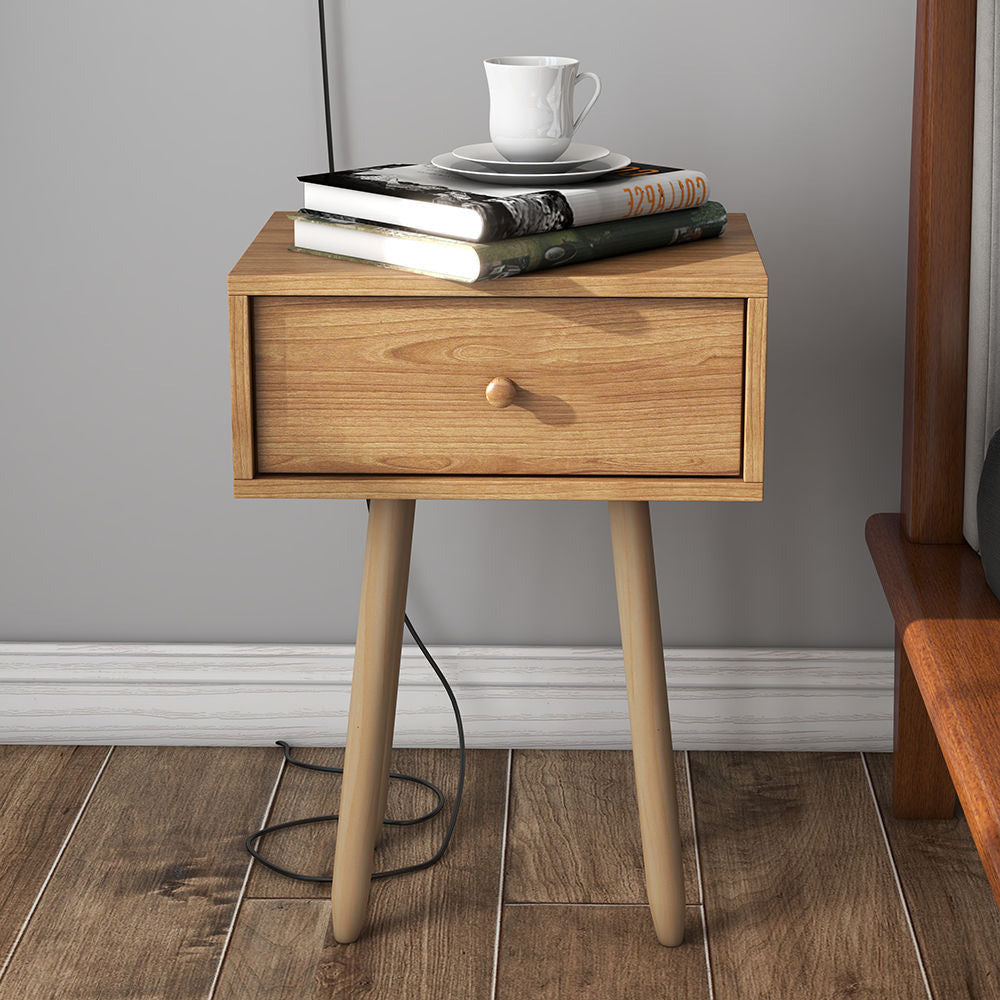 Essenza Milos Storage Bedside Table | Modern Wooden One Drawer Nightstand Unit