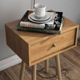 Essenza Milos Storage Bedside Table | Modern Wooden One Drawer Nightstand Unit